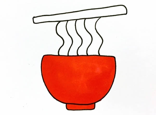 一碗面条简笔画 一碗面条简笔画