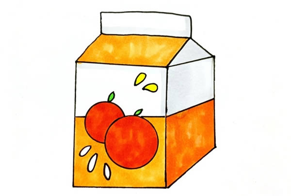 盒装饮料简笔画画法步骤