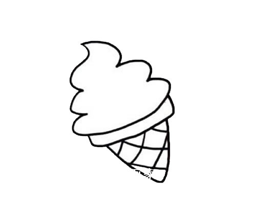 冰激凌甜筒简笔画