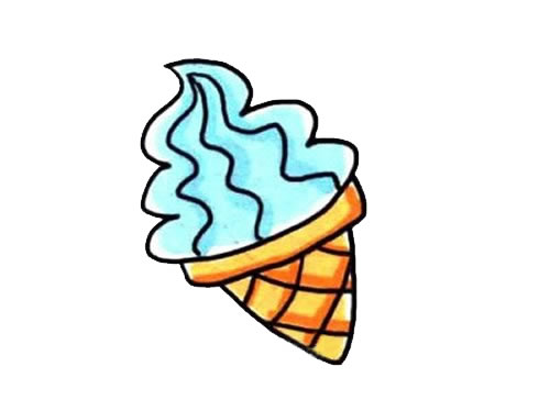 冰激凌甜筒简笔画