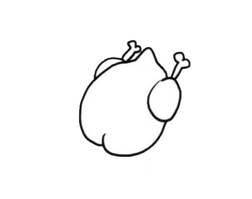 一盘烤鸡简笔画步骤