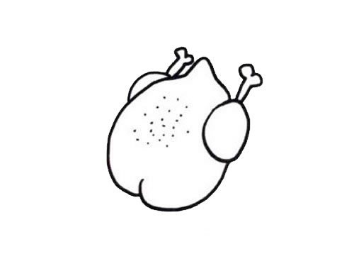 一盘烤鸡简笔画步骤