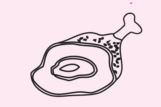 分享几款鸡腿的简笔画