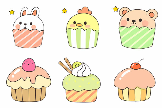 一组漂亮的彩色蛋糕简笔画(一个彩色的蛋英语怎么说)