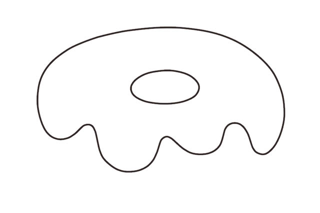 漂亮的甜甜圈简笔画