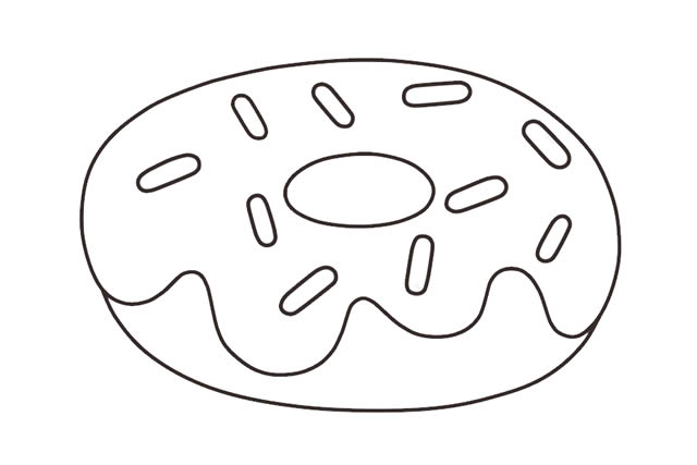 漂亮的甜甜圈简笔画
