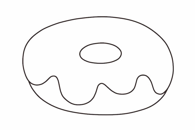 漂亮的甜甜圈简笔画