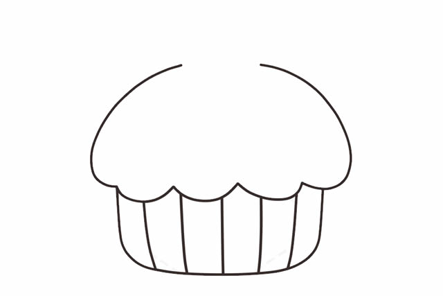 可爱的纸杯蛋糕简笔画
