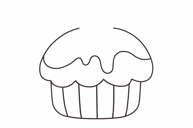 可爱的纸杯蛋糕简笔画