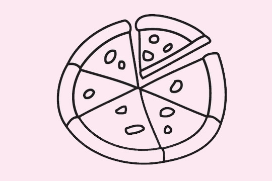 非常简单的披萨简笔画