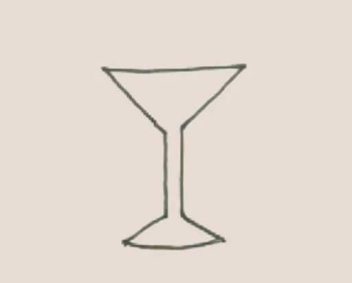 鸡尾酒简笔画步骤