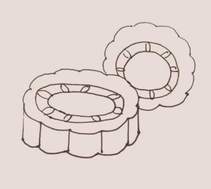 中秋美食月饼简笔画 中秋美食月饼简笔画