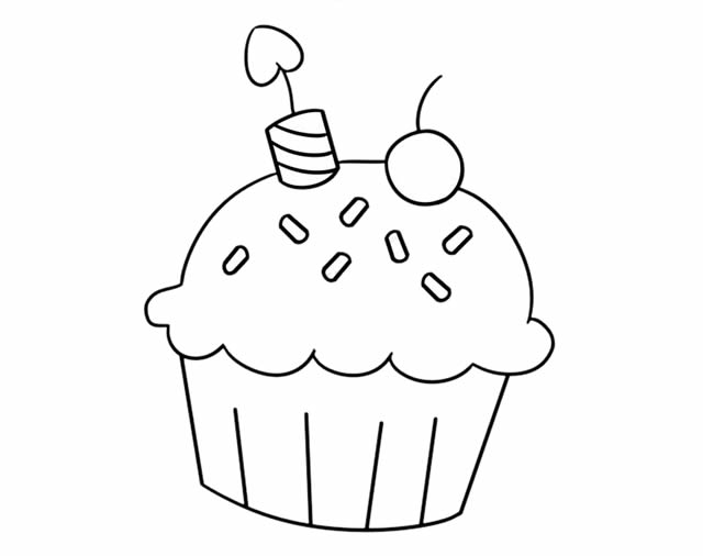 甜点小蛋糕简笔画