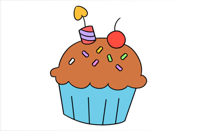 甜点小蛋糕简笔画