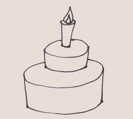 生日蛋糕简笔画步骤