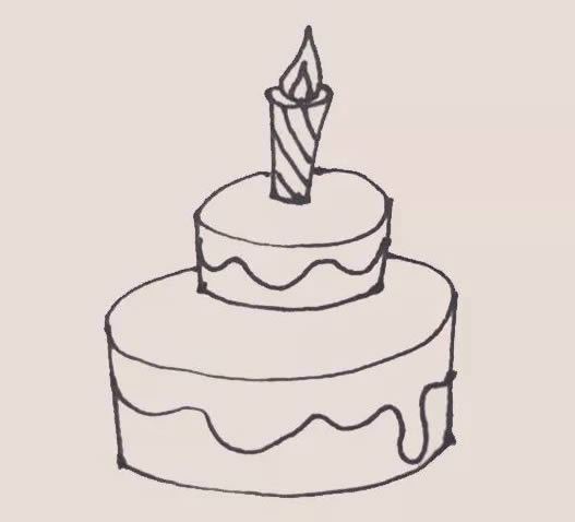 生日蛋糕简笔画步骤