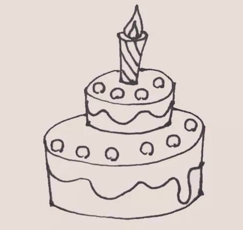 生日蛋糕简笔画步骤
