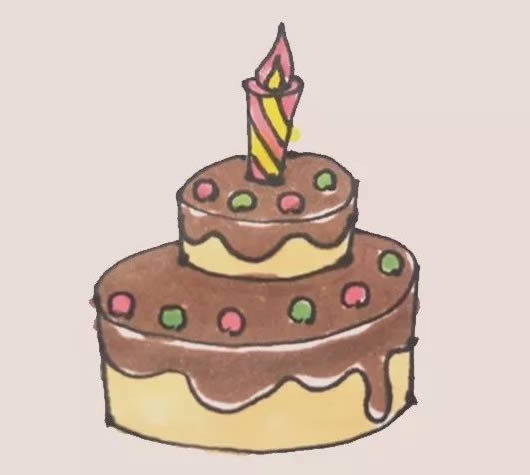 生日蛋糕简笔画步骤