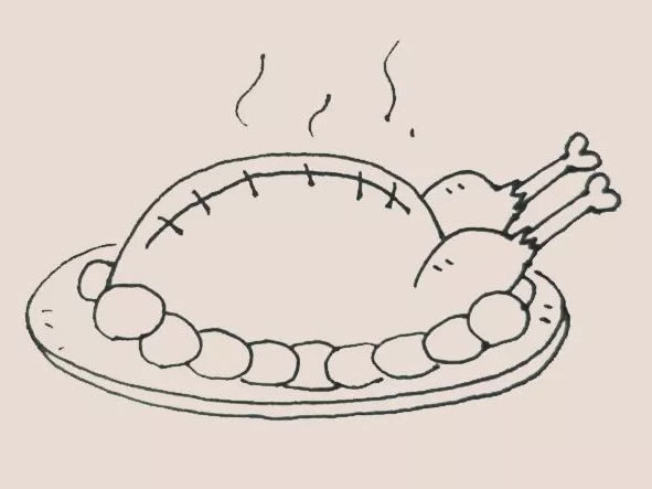 火鸡大餐简笔画步骤 火鸡大餐简笔画步骤