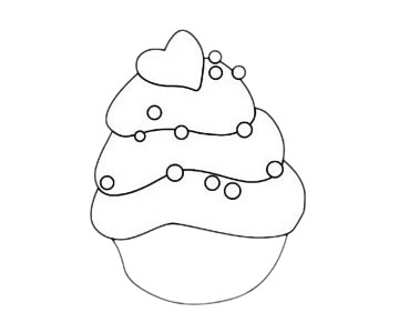 小蛋糕怎么画最简单
