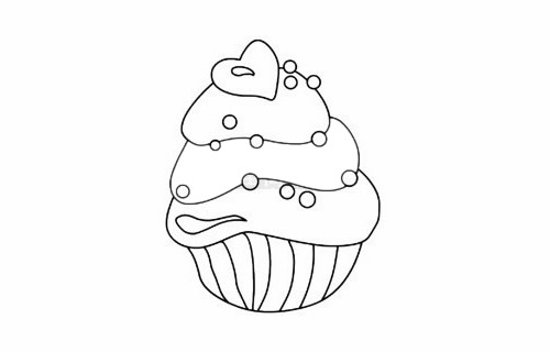 小蛋糕怎么画最简单