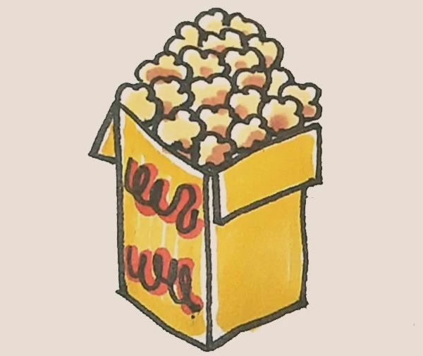 爆米花简笔画教程 爆米花简笔画教程