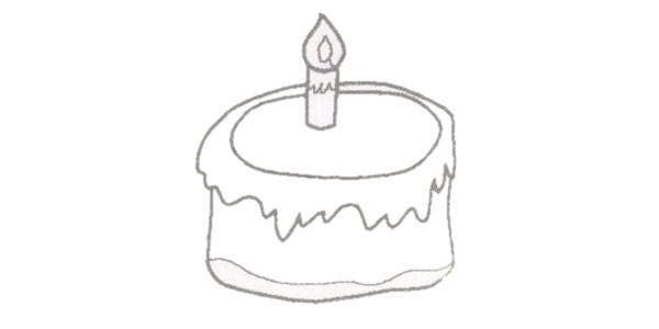 彩色的生日蛋糕简笔画 彩色的生日蛋糕简笔画