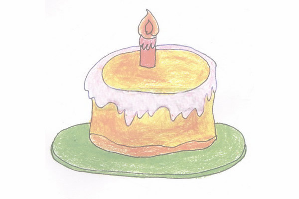 彩色的生日蛋糕简笔画 彩色的生日蛋糕简笔画