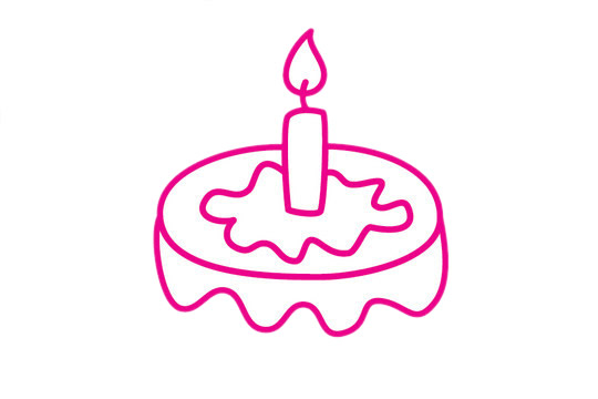 一看就会的生日蛋糕简笔画