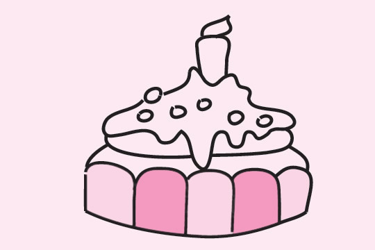 几款不同的生日蛋糕简笔画
