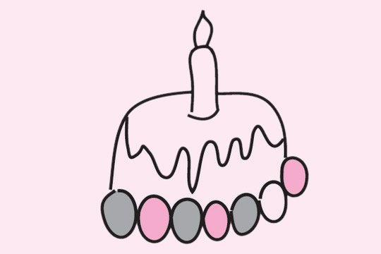 几款不同的生日蛋糕简笔画