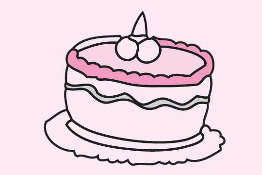 几款不同的生日蛋糕简笔画