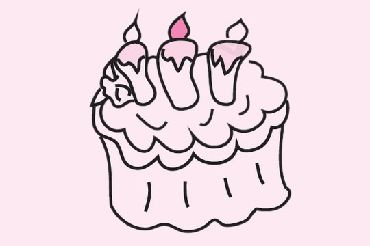 几款不同的生日蛋糕简笔画