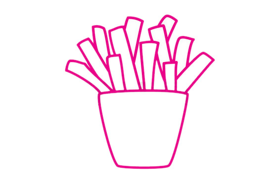 薯条简笔画的简单画法 薯条简笔画的简单画法