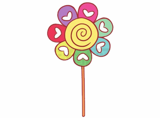 漂亮的棒棒糖儿童简笔画