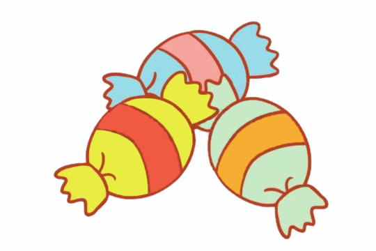 彩色的糖果简笔画