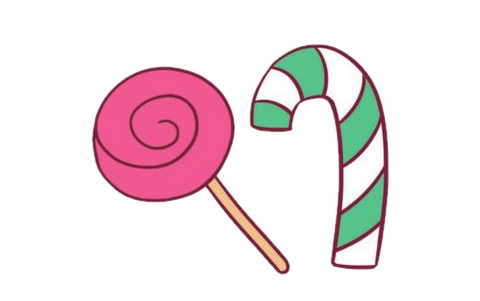 彩色的糖果简笔画