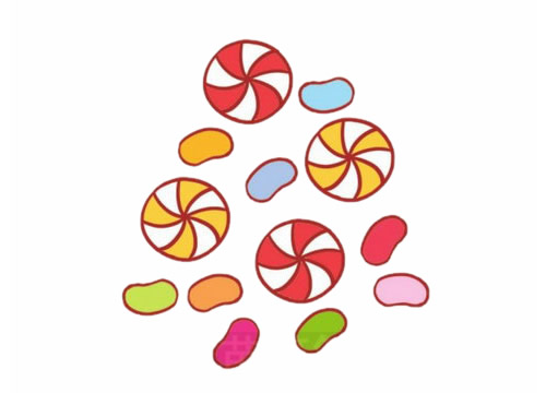 彩色的糖果简笔画