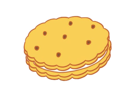 漂亮的彩色饼干简笔画
