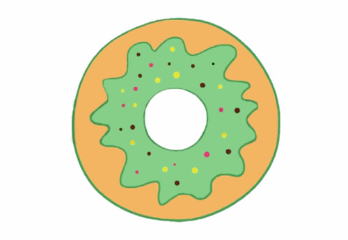 甜甜圈儿童简笔画教程