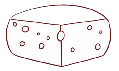 奶酪简笔画的画法步骤 奶酪简笔画的画法步骤