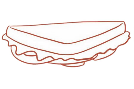 有食欲的三明治简笔画