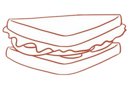 有食欲的三明治简笔画