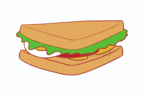 有食欲的三明治简笔画