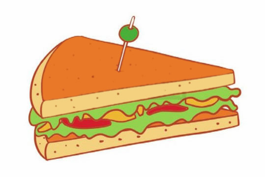 三明治简笔画图片大全