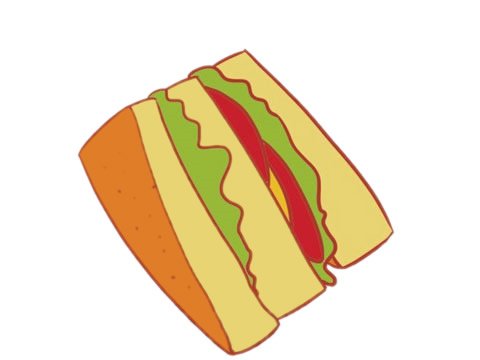 三明治简笔画图片大全