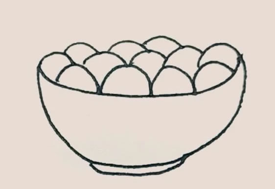 一碗汤圆儿童简笔画教程