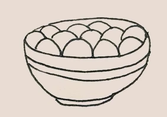 一碗汤圆儿童简笔画教程