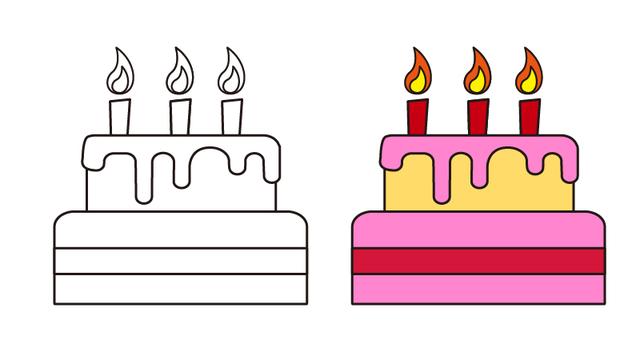 8种不同的生日蛋糕简笔画