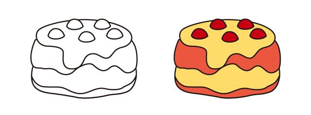 8种不同的生日蛋糕简笔画